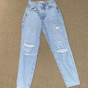 light wash zara mom jeans